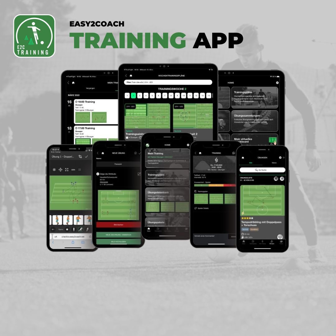 Fußballtraining App mit 3.000 Fußballübungen und 250+ Trainingsplänen